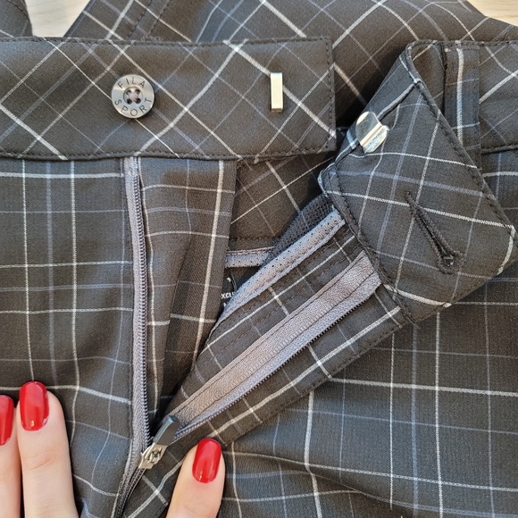 💕 Fila Sport Golf Black & Gray Plaid Shorts Men's Size 32 - Picture 8 of 11